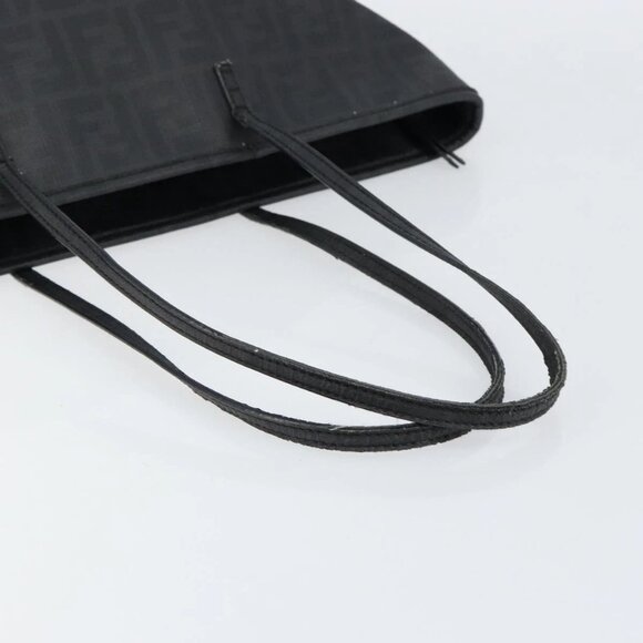 FENDI Zucca Canvas Tote Bag PVC Black Gold Auth 147011 - Picture 8 of 16